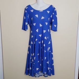 NWT Paper Airplane Lularoe Nicole dress blue